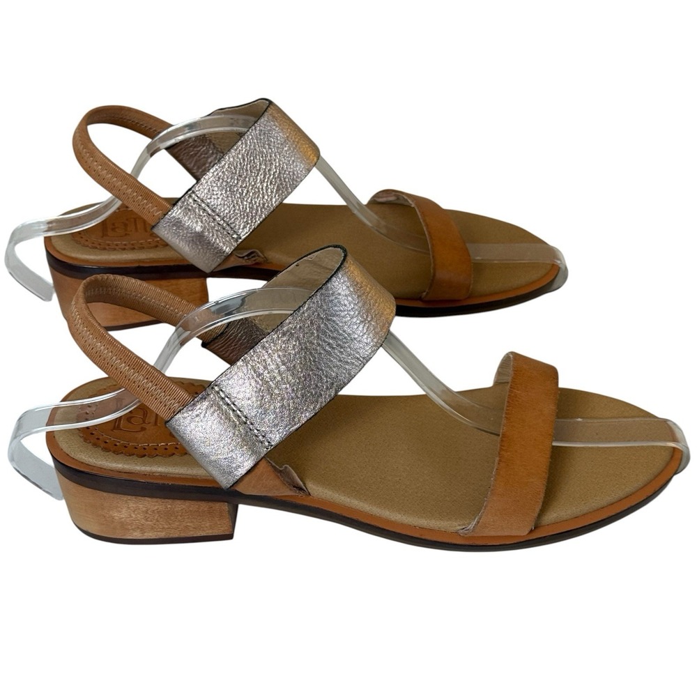 Latigo Halo Slingback Sandals Brown Rose Gold Size 9M Leather Casual Classic